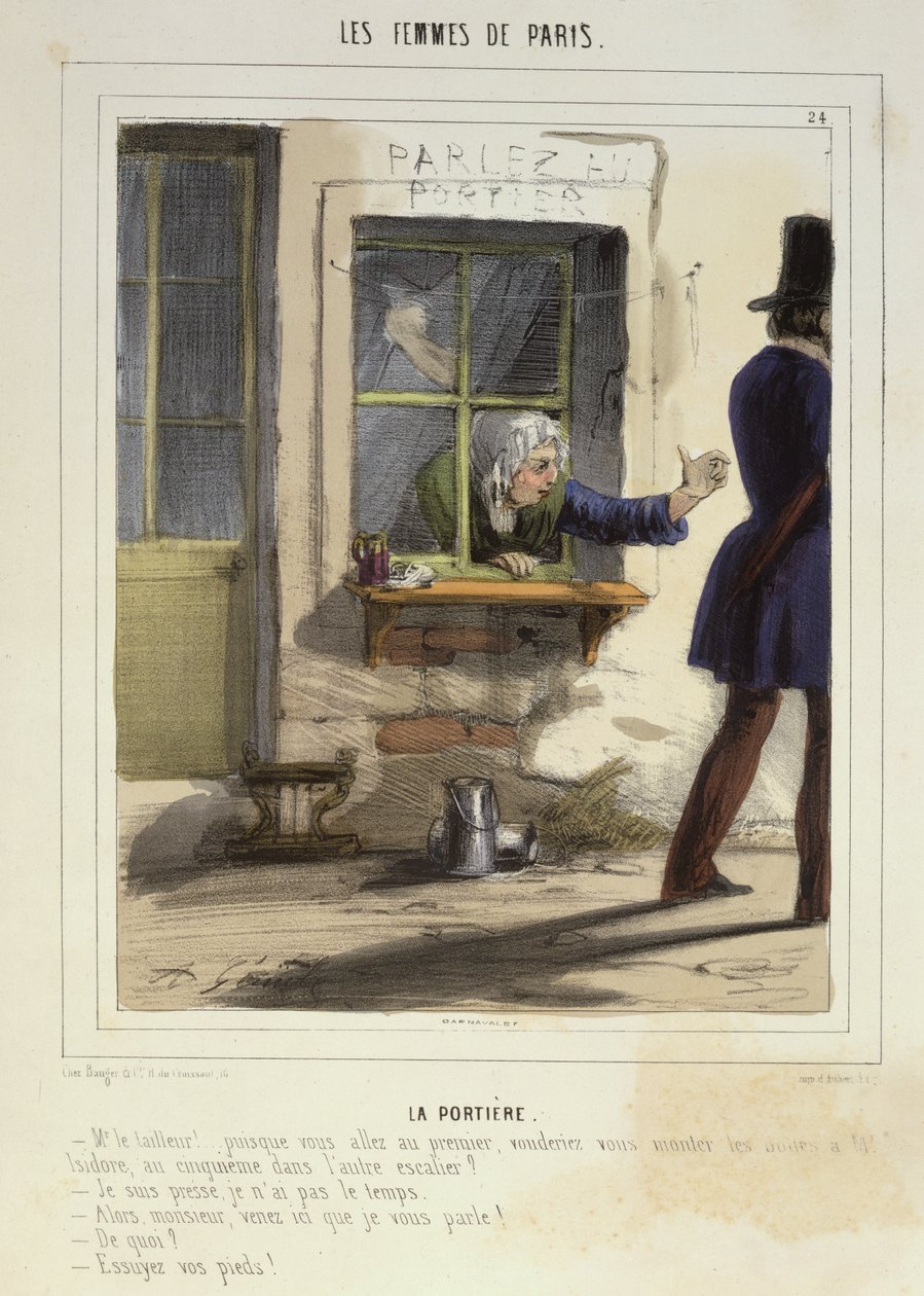 Der Concierge, aus Les Femmes de Paris, 1841-42 von Alfred Andre Geniole