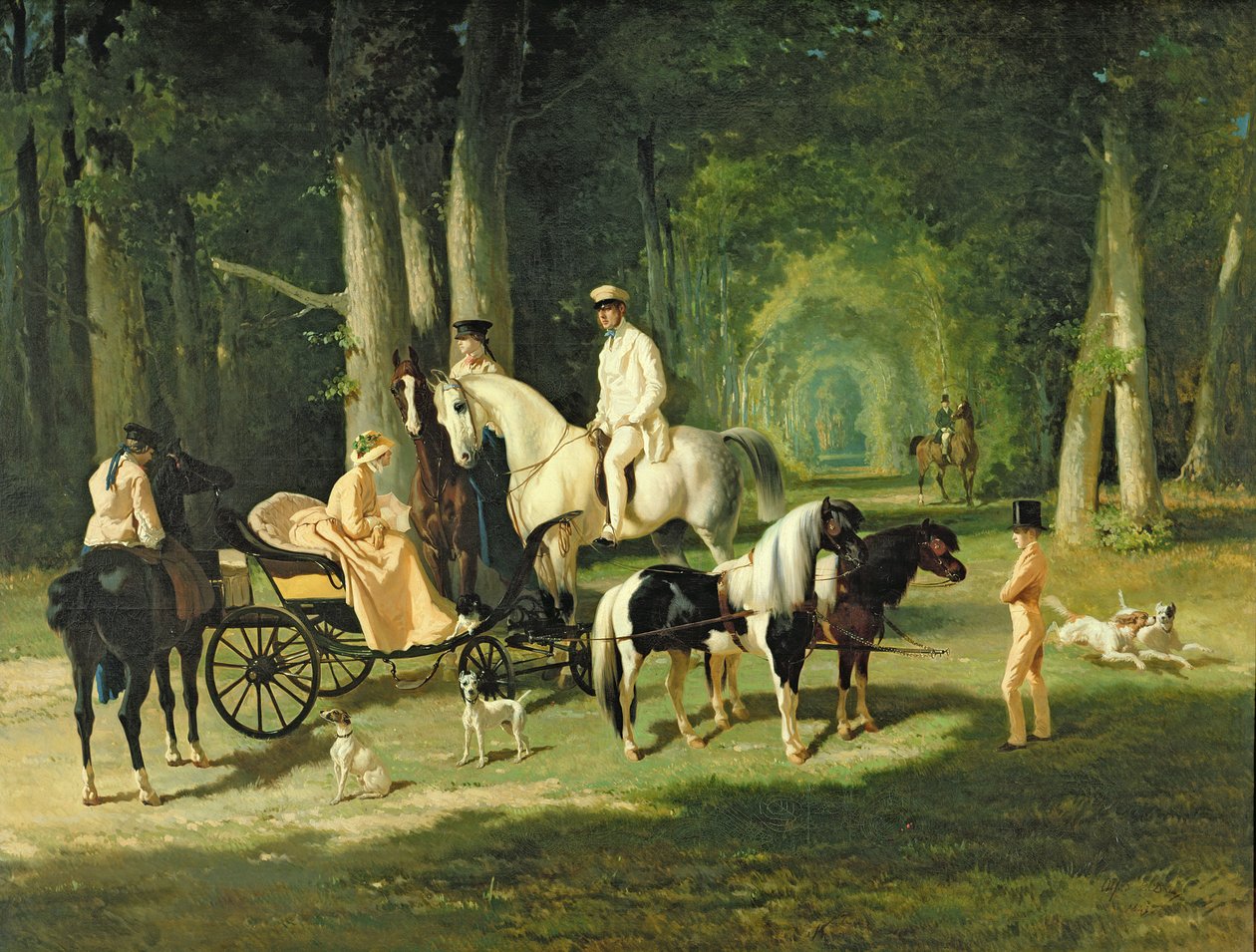 Herr und Frau A. Mosselman und ihre zwei Töchter von Alfred Dedreux