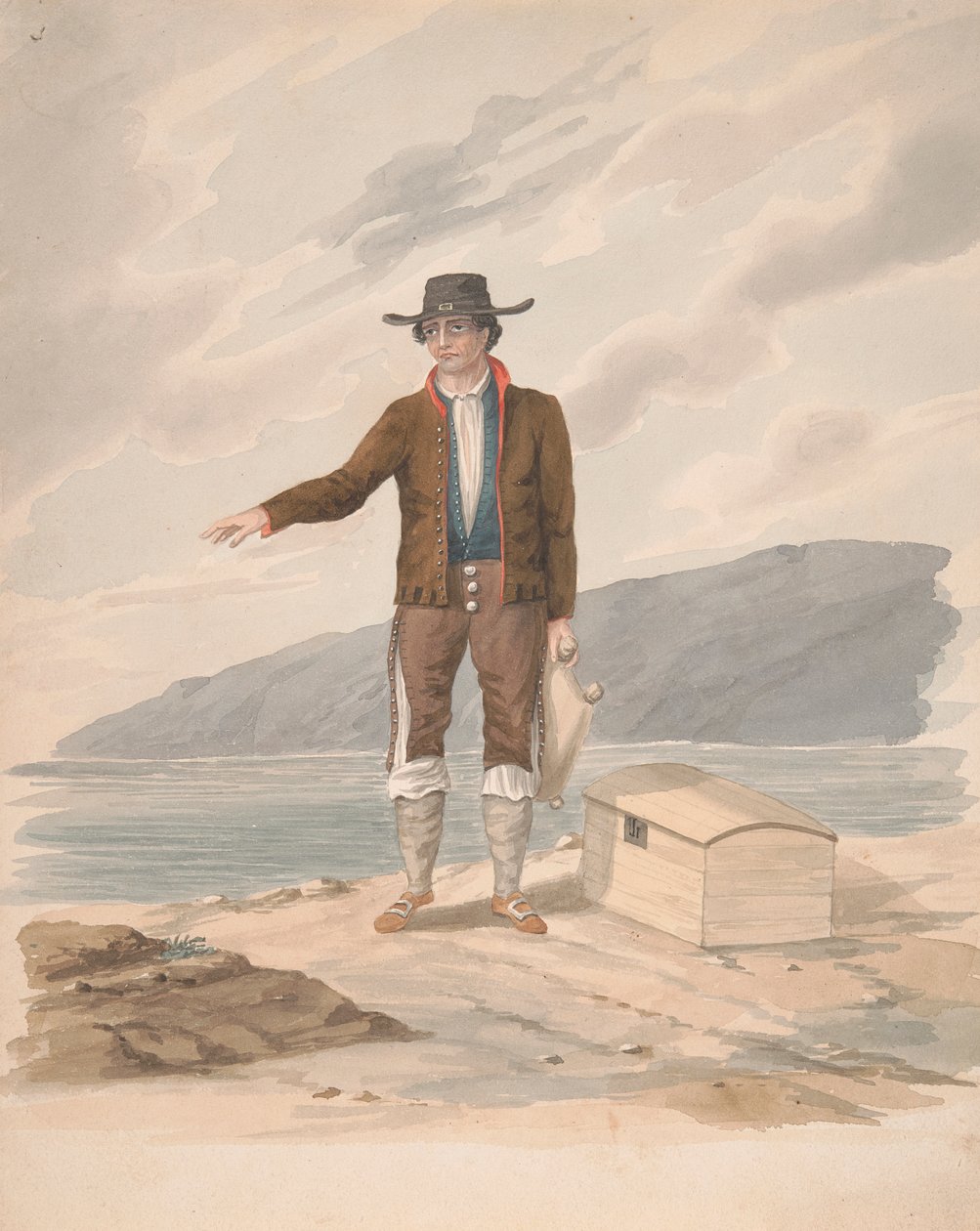 Mann am Meeresufer stehend - Hierro von Alfred Diston