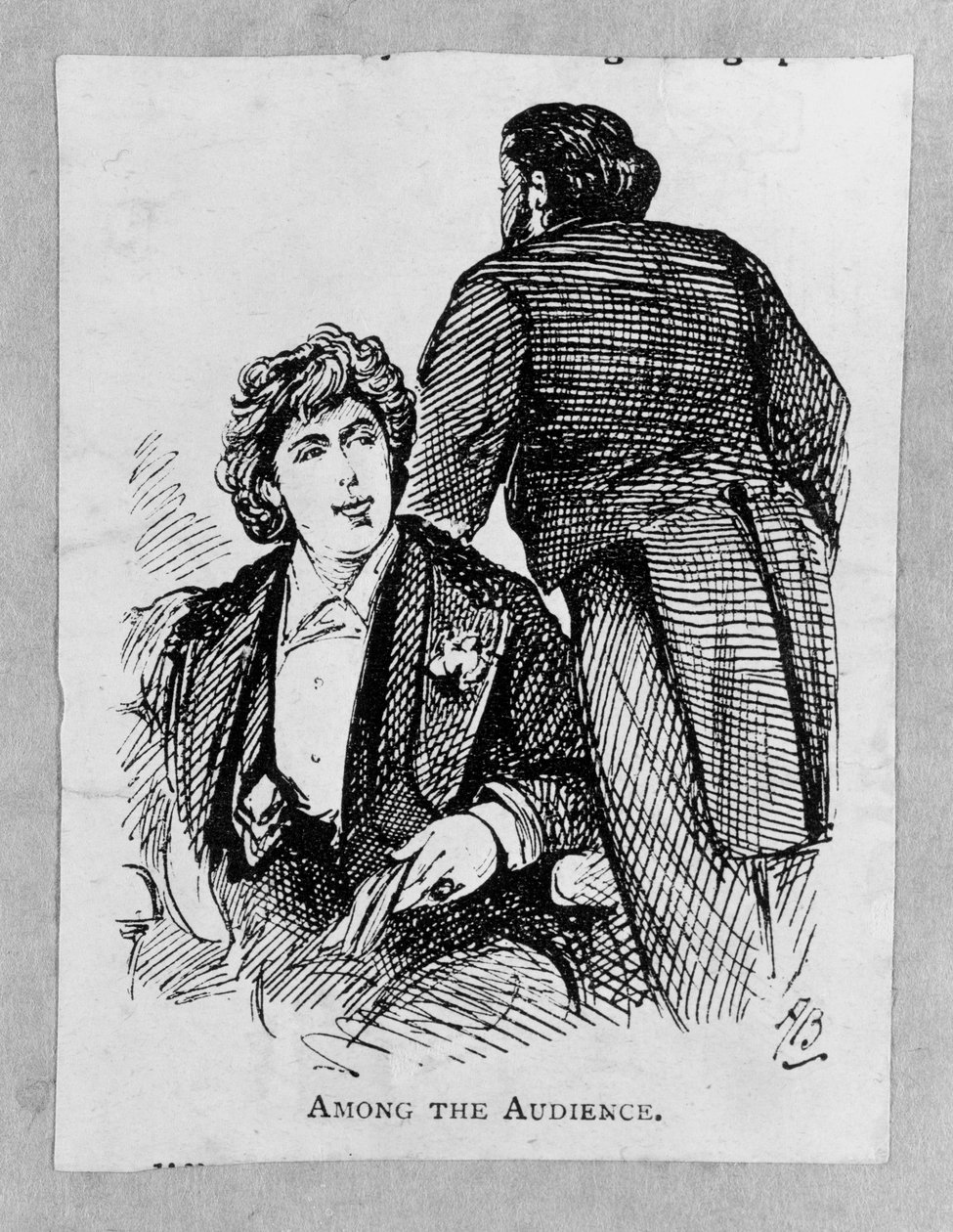Oscar Wilde (1854-1900) im Publikum von Alfred Gish Bryan