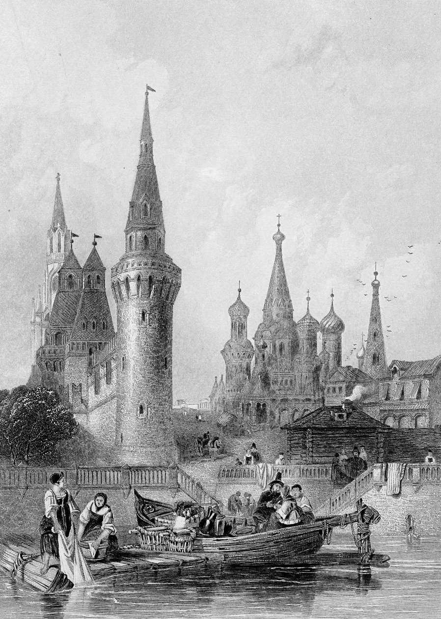 Die Kirche von Vasili Blagennoi, Moskau, graviert von J. H. Kernot, ca. 1844 von Alfred Gomersal Vickers