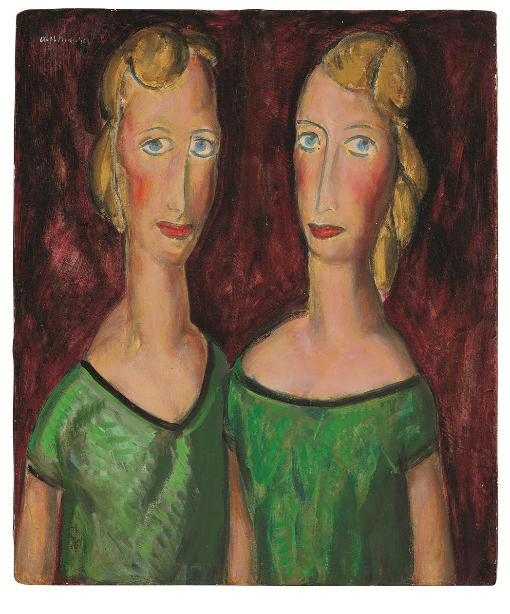 Zwei Schwestern in Grün, ca. 1920er Jahre von Alfred Henry Maurer