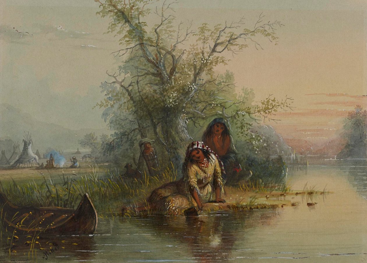 Indianerlager am Eau Sucre River von Alfred Jacob Miller