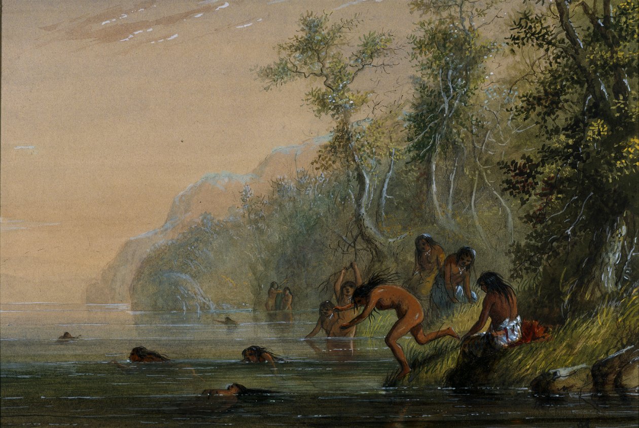 Indische Frauen: Schwimmen von Alfred Jacob Miller