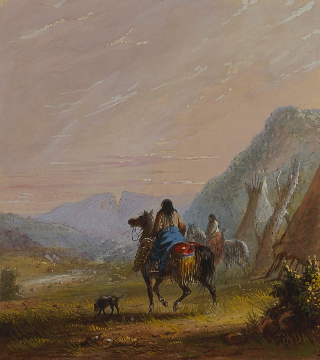 Indische Frauen zu Pferd in der Nähe der Cut Rocks von Alfred Jacob Miller