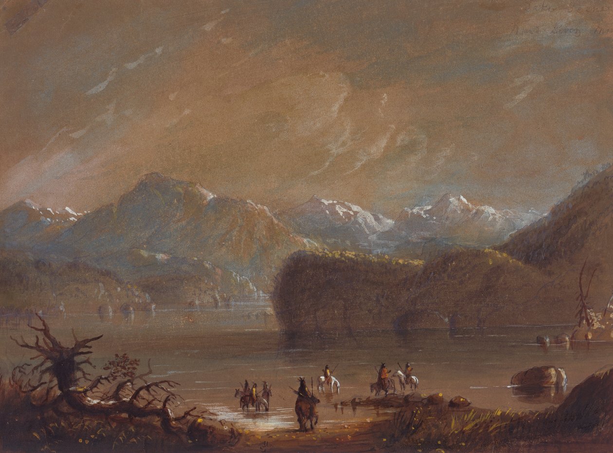 See, Wind River Mountains, um 1837 von Alfred Jacob Miller