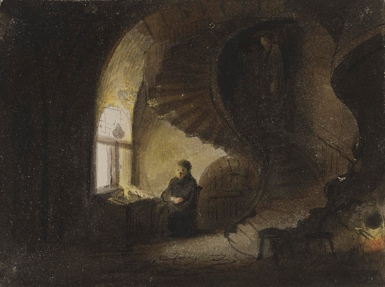 Mann am Fenster sitzend von Alfred Jacob Miller