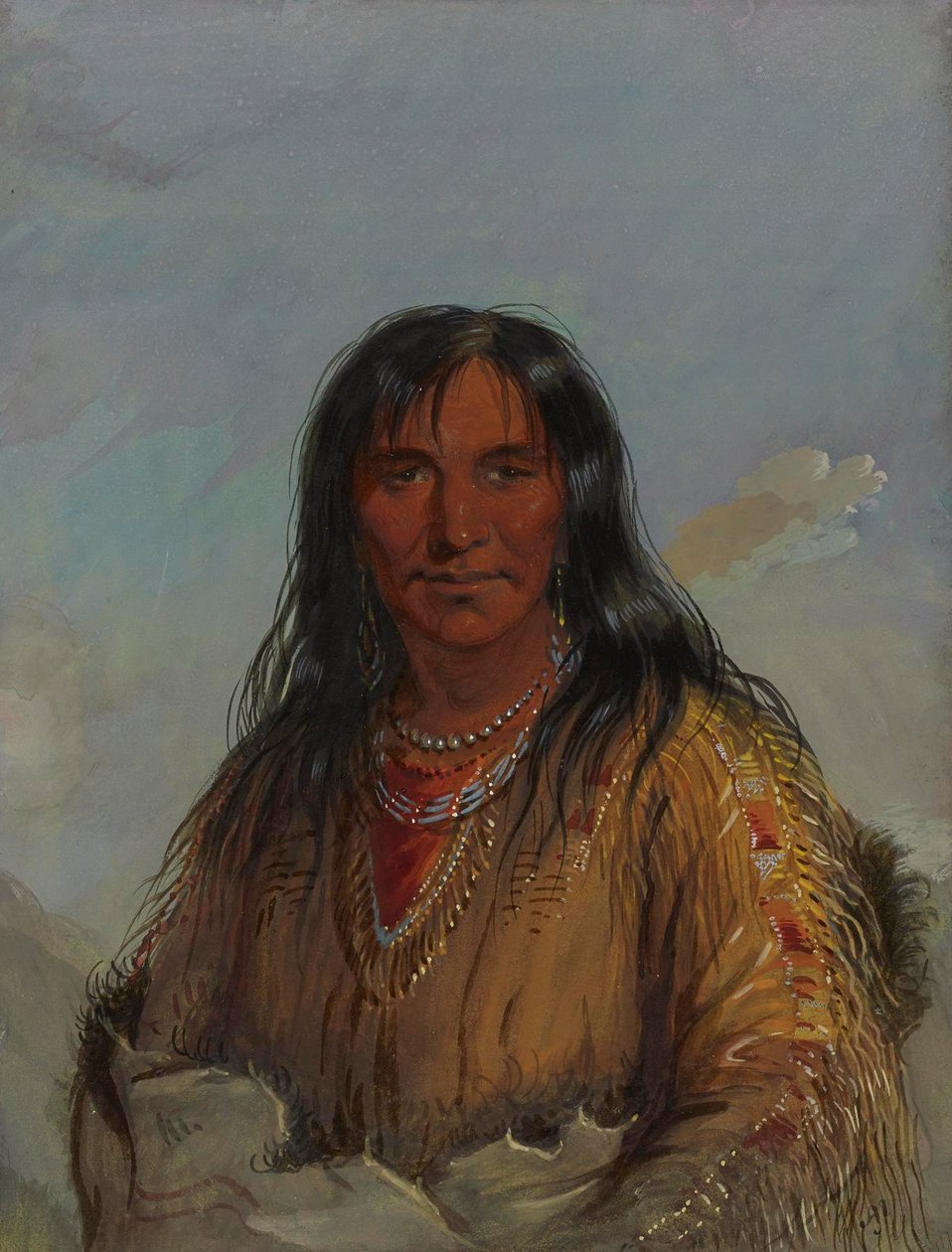 Pa-da-he: Wa-con-da -- Elchhorn: -- Ein Crow-Indianer von Alfred Jacob Miller