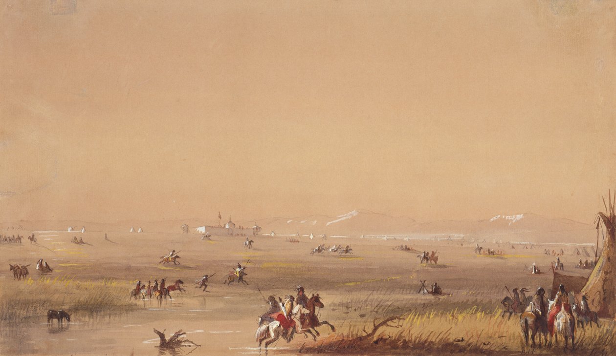 Szene in der Nähe von Fort Laramie, ca. 1837 von Alfred Jacob Miller