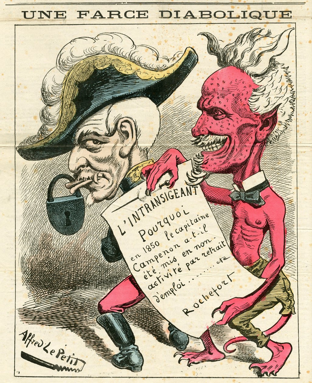 Titelblatt von „Le Grelot“, Nummer 655, Satirisch in Farben von Alfred Le Petit