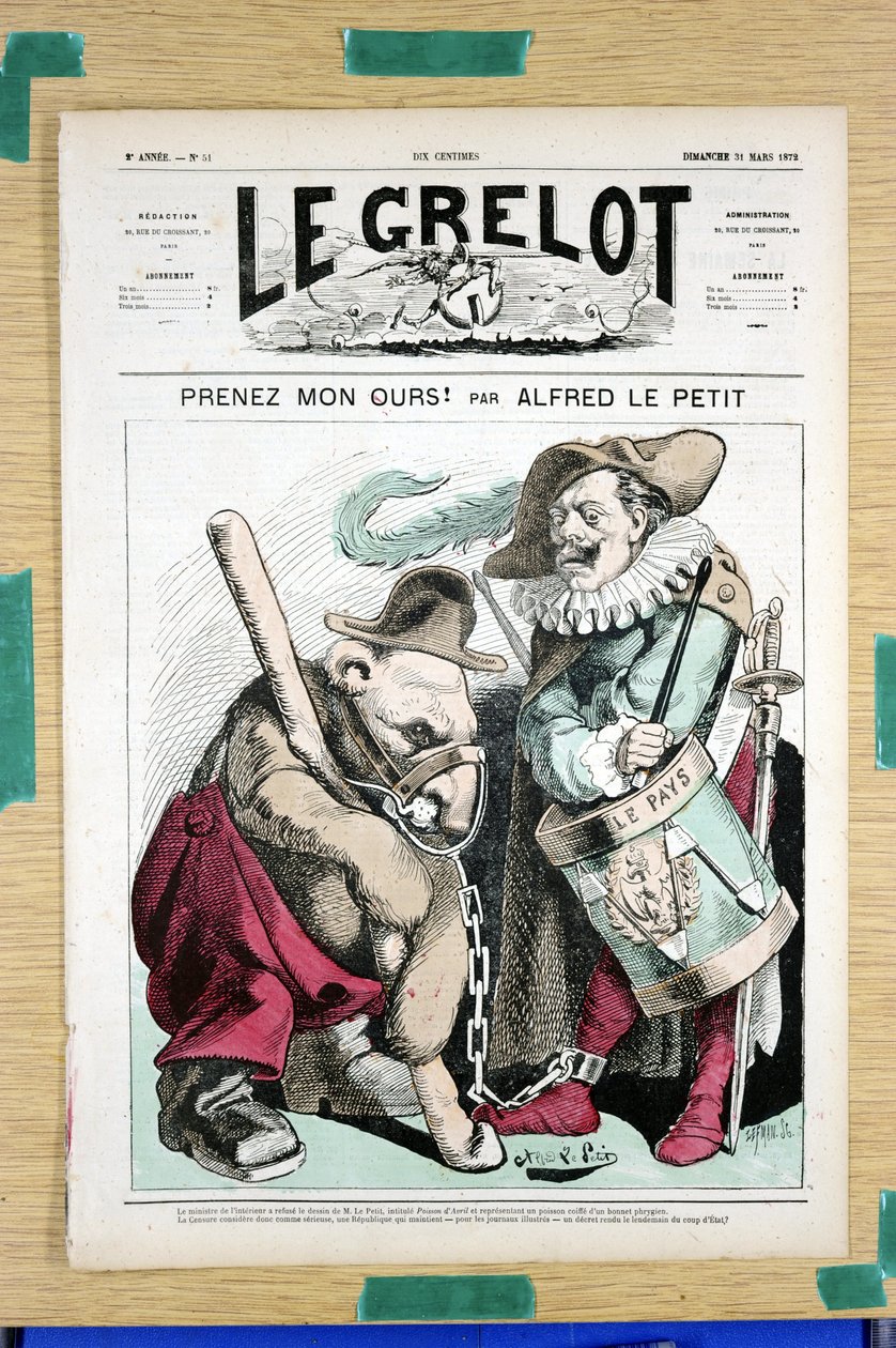 Titelblatt von Le Grelot, Nummer 51, Satirique en Couleurs von Alfred Le Petit