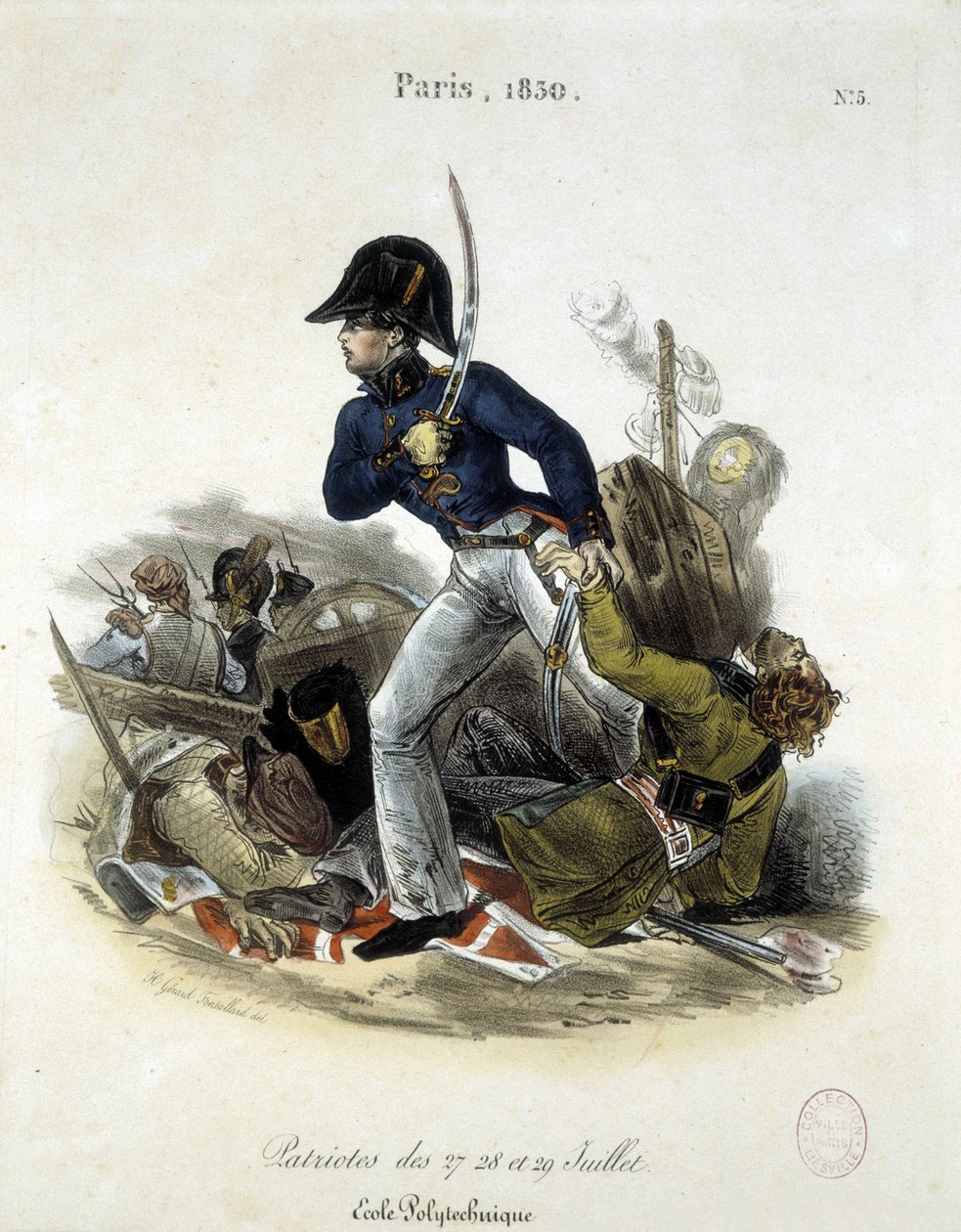 Polytechniker während der Revolution von 1830 von Lemercier von Alfred Leon Lemercier
