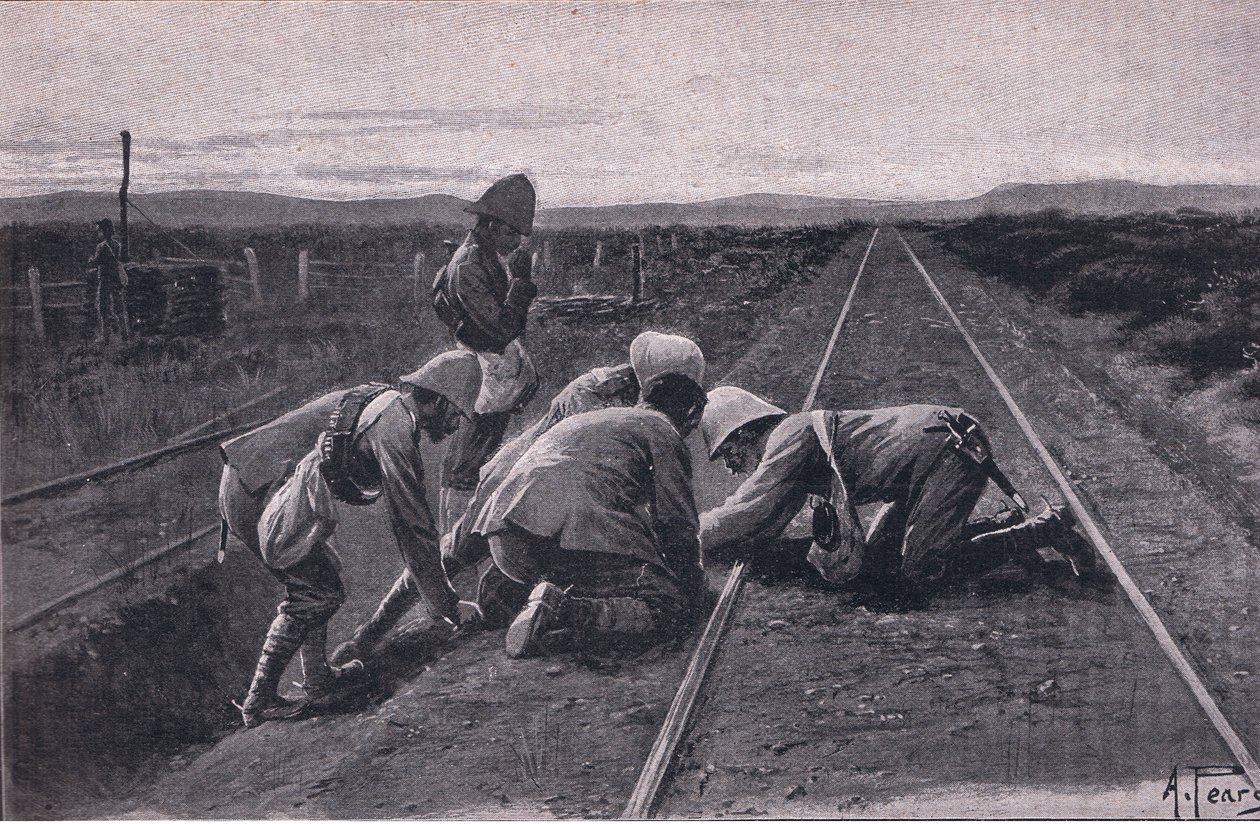Unsere Truppen sprengen eine Militärbahn nördlich von Bloemfontein von Alfred Pearse