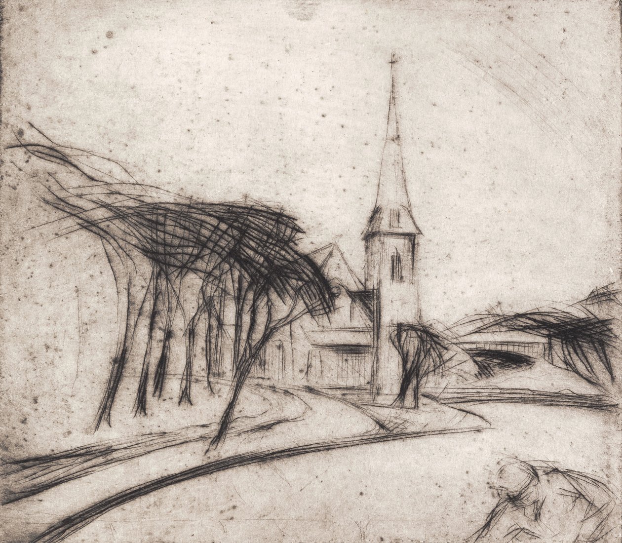 Weg mit Kirche von Alfred Simonsen