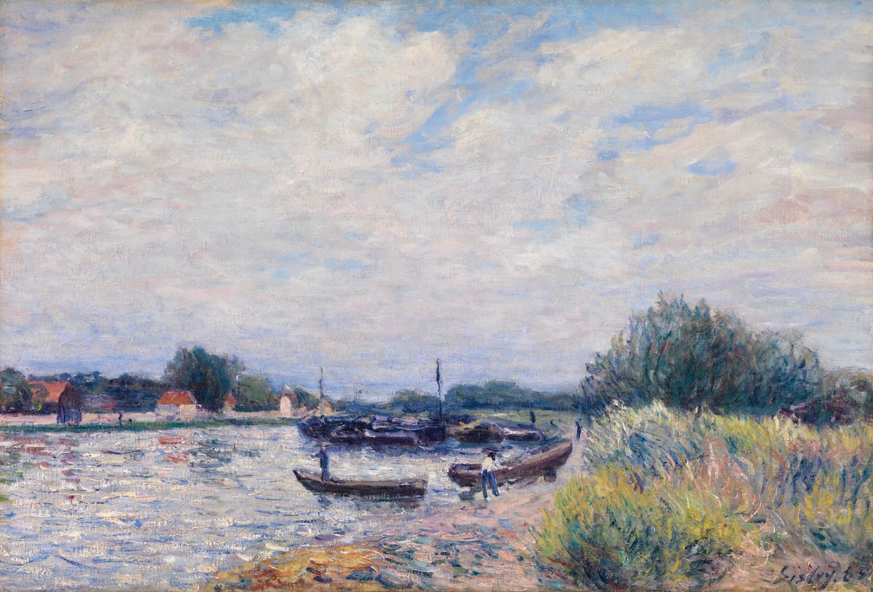 Der Loing bei Saint-Mammes, um 1859-99 von Alfred Sisley
