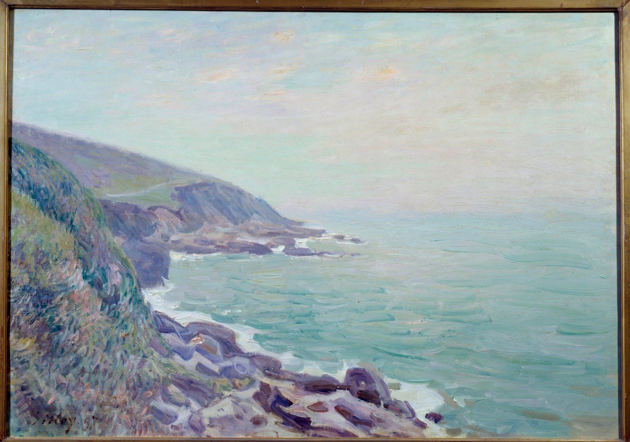 Ansicht der Küsten von Wales im Nebel von Alfred Sisley