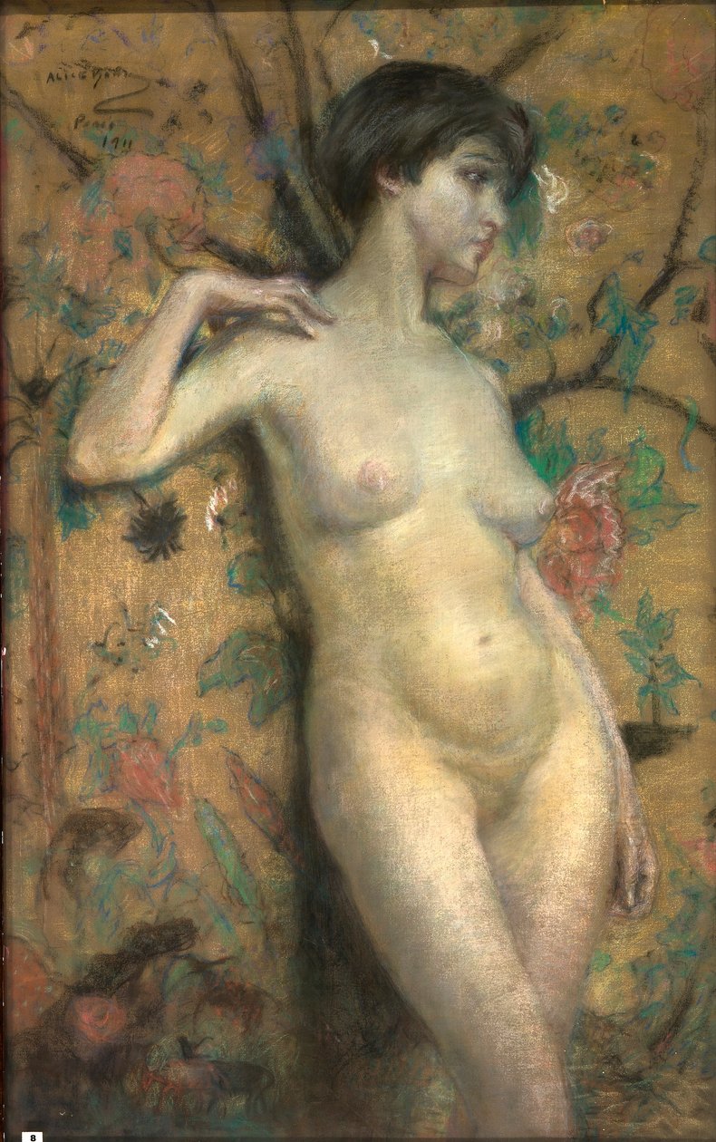 Akt vor einem Paravent von Alice Pike Barney