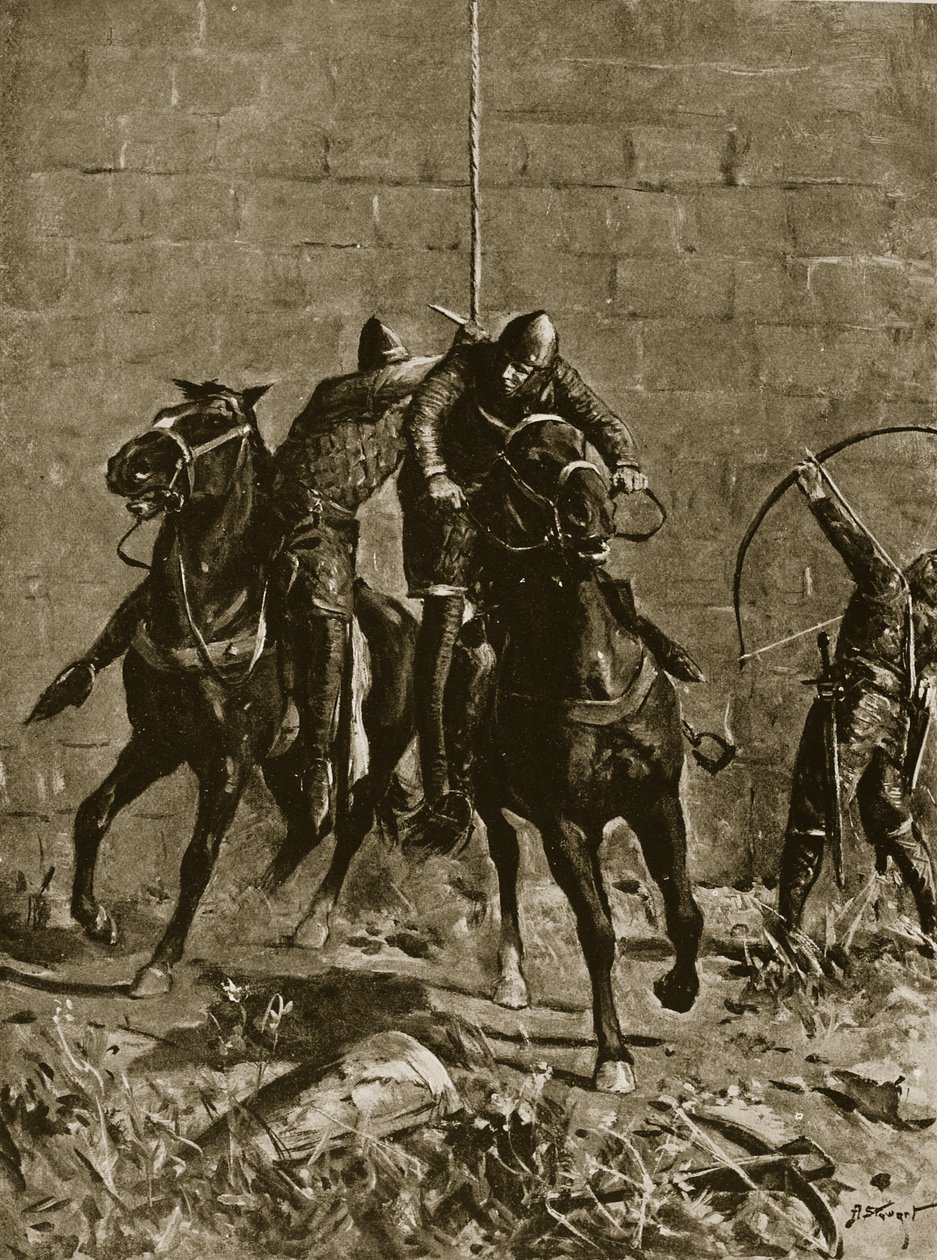 Stephen rettet Prinz Heinrich von Schottland in Ludlow, Illustration aus 