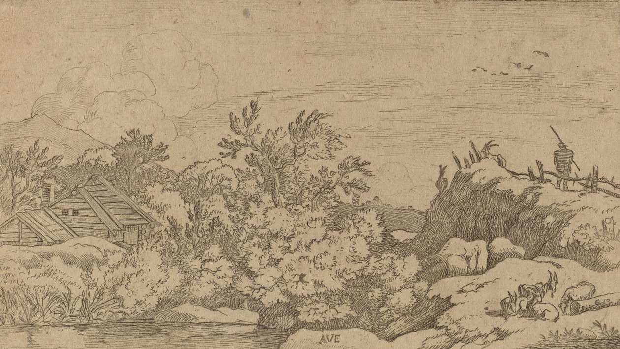 Ziegenherde auf einem Hügel, wahrscheinlich ca. 1645-1656 von Allart van Everdingen