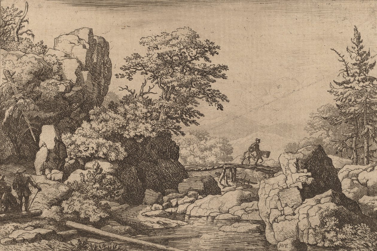 Reiter auf einer Brücke von Allart van Everdingen