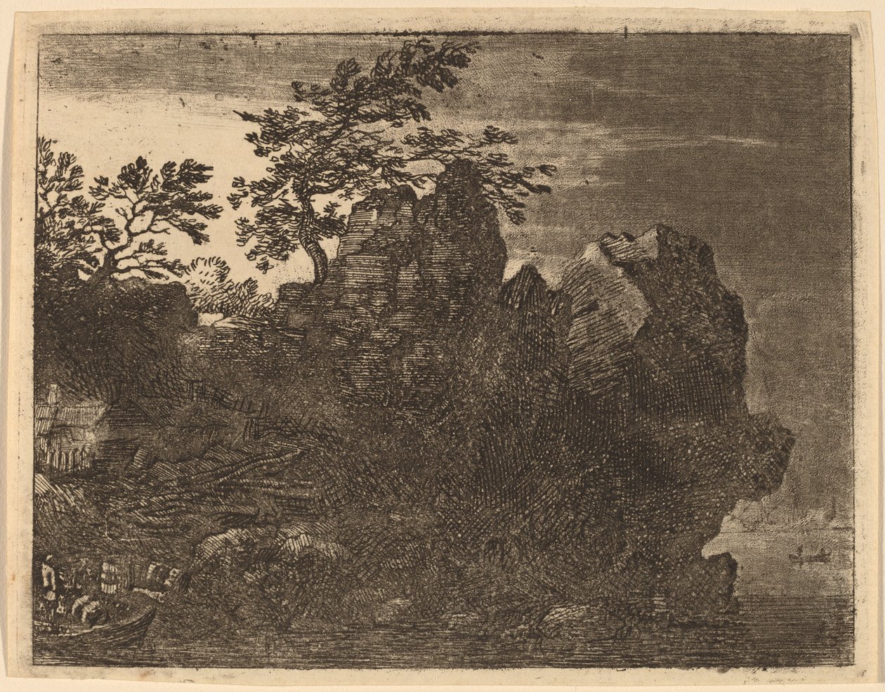 Großer Felsen am Fluss, wahrscheinlich ca. 1645-1656 von Allart van Everdingen