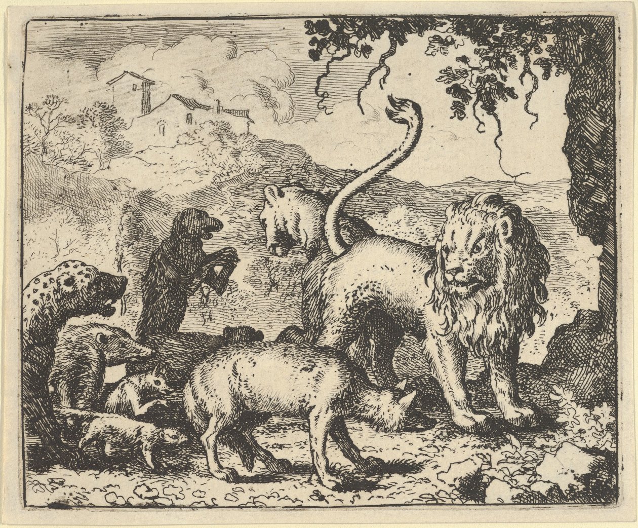 Renard wird vom Wolf und mehreren Tieren beschuldigt, 1650-75 von Allart van Everdingen