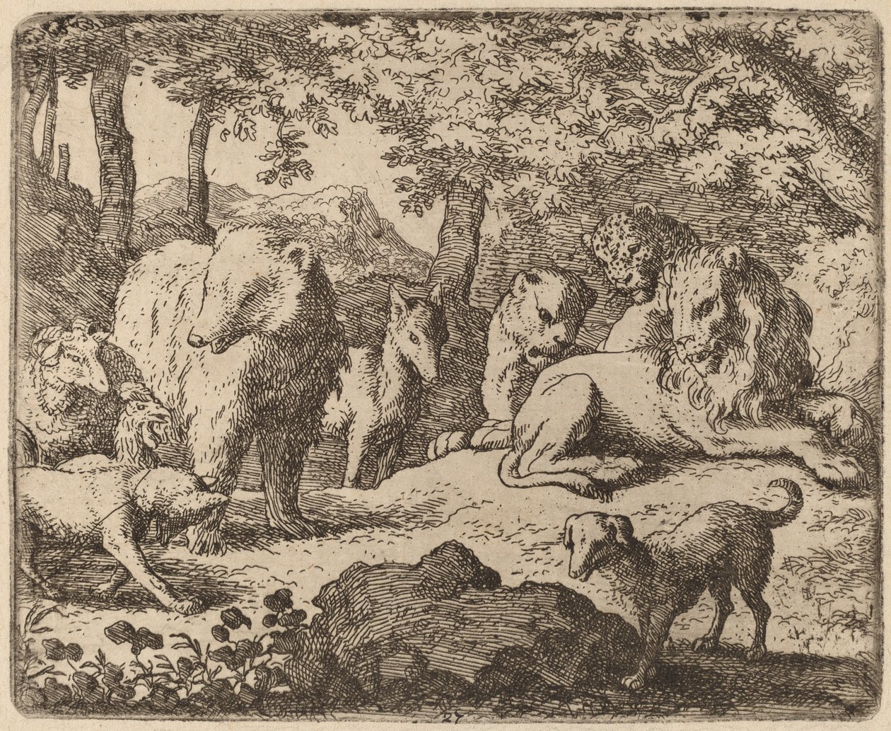 Reynard wird freigelassen, um seine Geschichte zu erzählen, wahrscheinlich ca. 1645-1656 von Allart van Everdingen