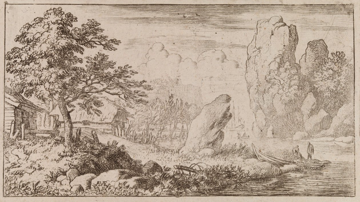 Felsen am Wasser von Allart van Everdingen