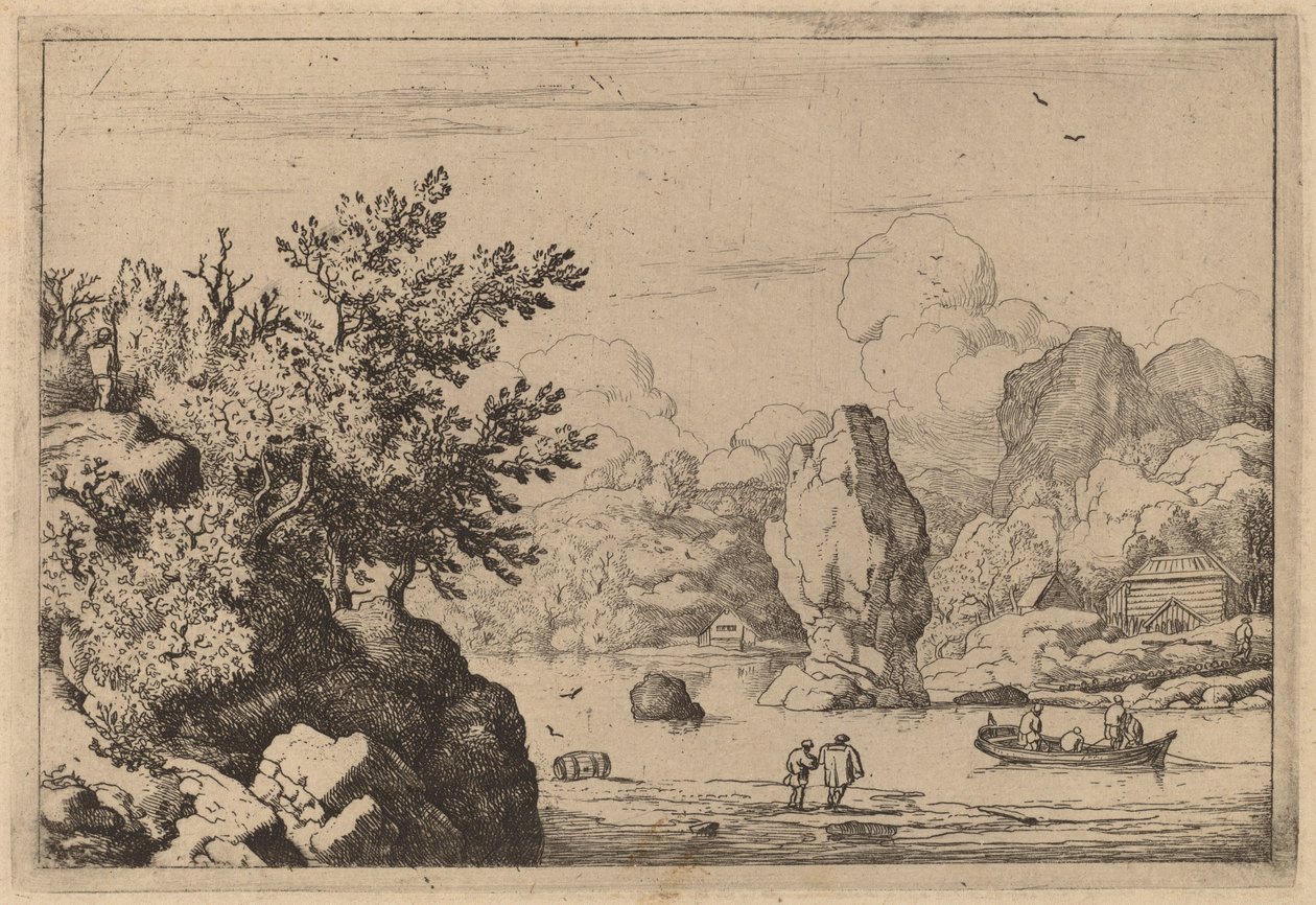 Felsen in der Mitte eines Flusses, wahrscheinlich ca. 1645-1656 von Allart van Everdingen