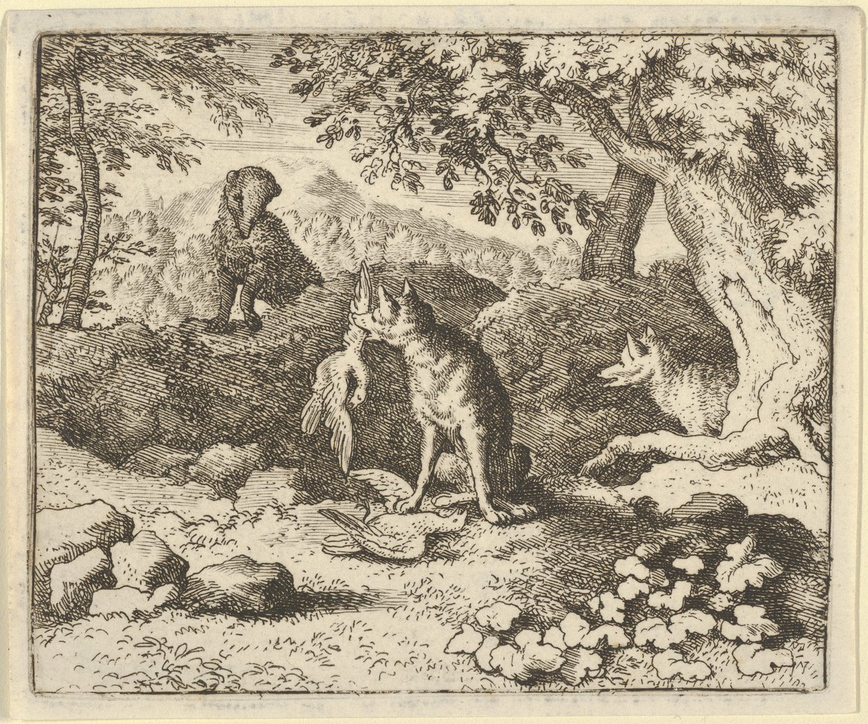 Der Dachs eilt, um Renard vor der Absicht des Löwen zu warnen von Allart van Everdingen