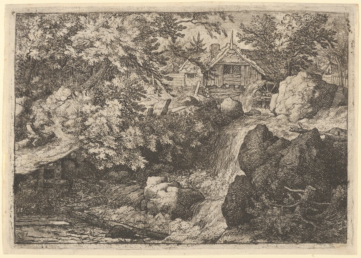 Der Wasserfall in der Nähe der Mühle von Allart van Everdingen
