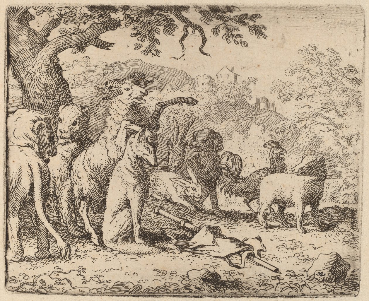 Der Widder segnet Reynard, wahrscheinlich ca. 1645-1656 von Allart van Everdingen