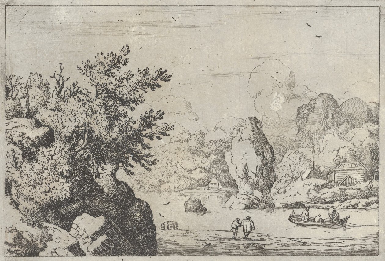Der Felsen in der Mitte des Flusses, 17. Jahrhundert von Allart van Everdingen