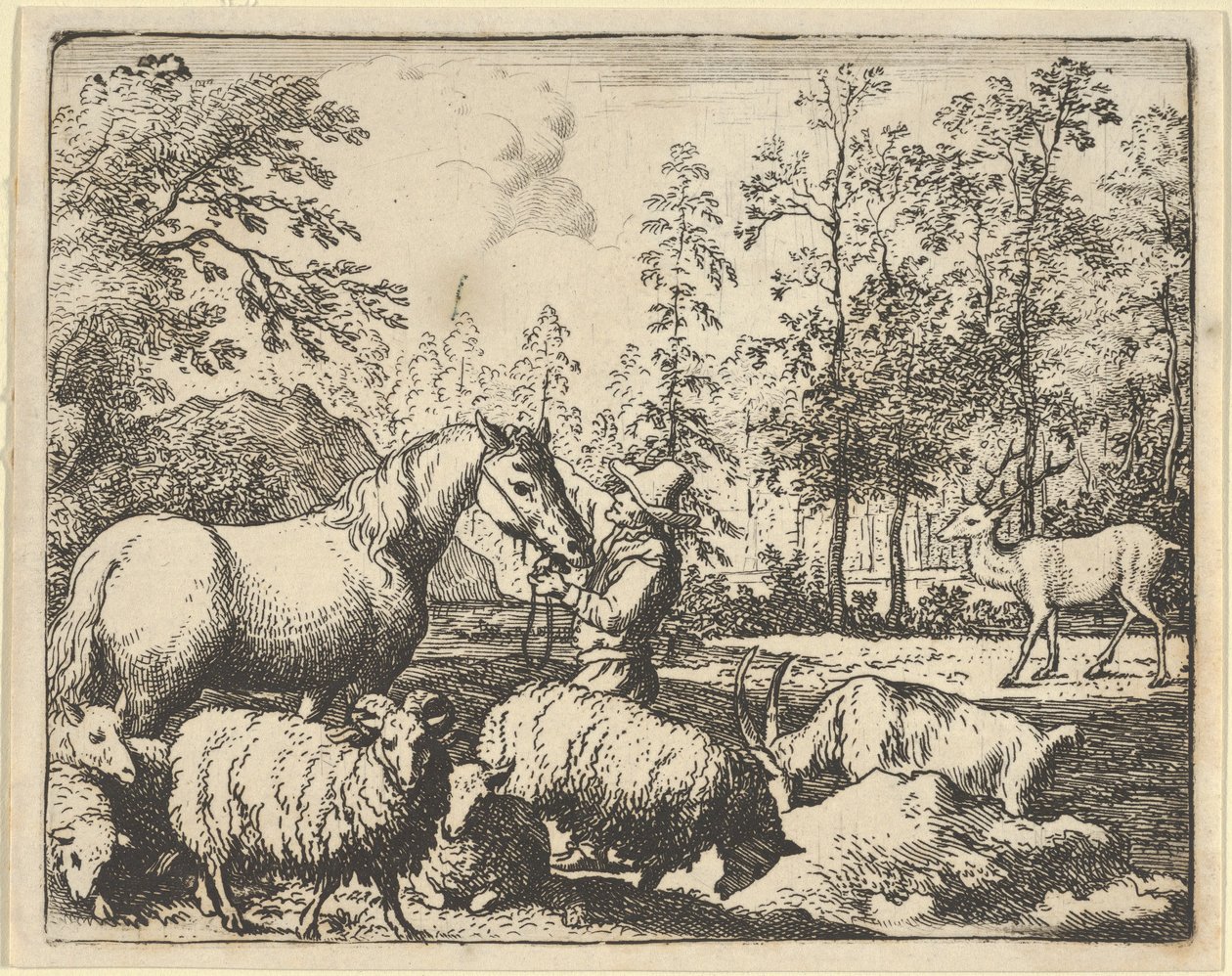 Die Geschichte vom Pferd, das Rache am Hirsch nehmen will, 1650-75 von Allart van Everdingen