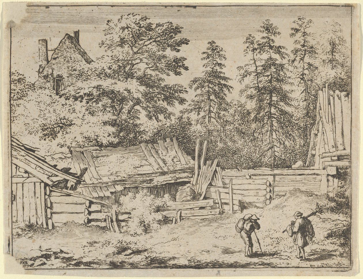 Die drei Hütten, 17. Jahrhundert von Allart van Everdingen
