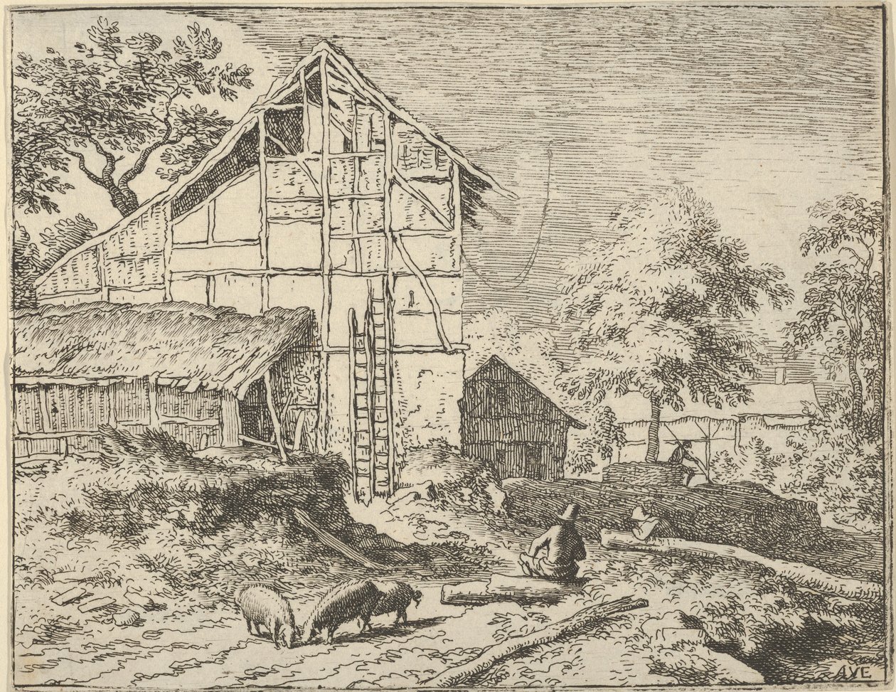 Die zwei Leitern von Allart van Everdingen: Kunstdruck