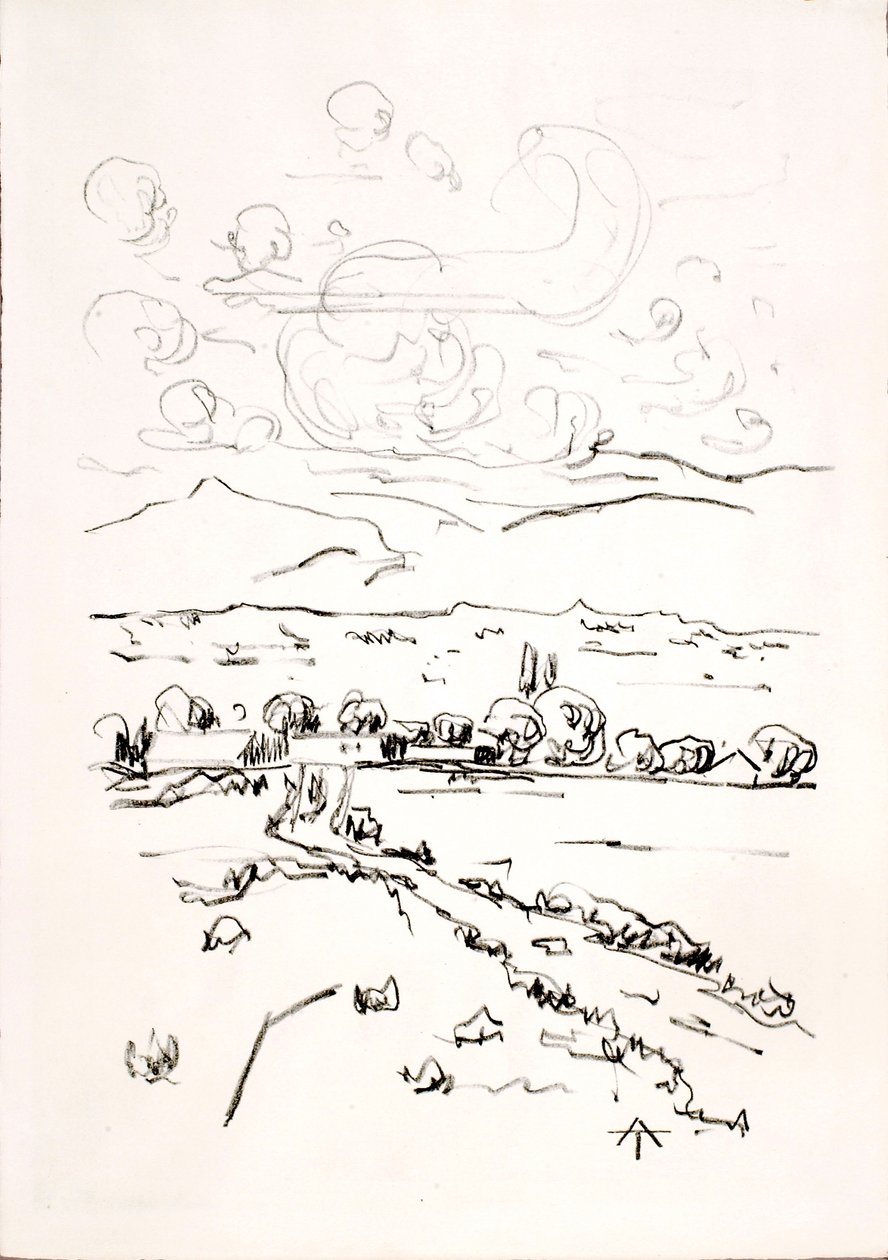 Landschaft mit Kumuluswolken von Allen Tucker