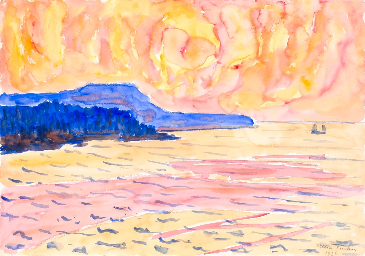 Aquarell Nr. 6, Blaue Küste von Allen Tucker