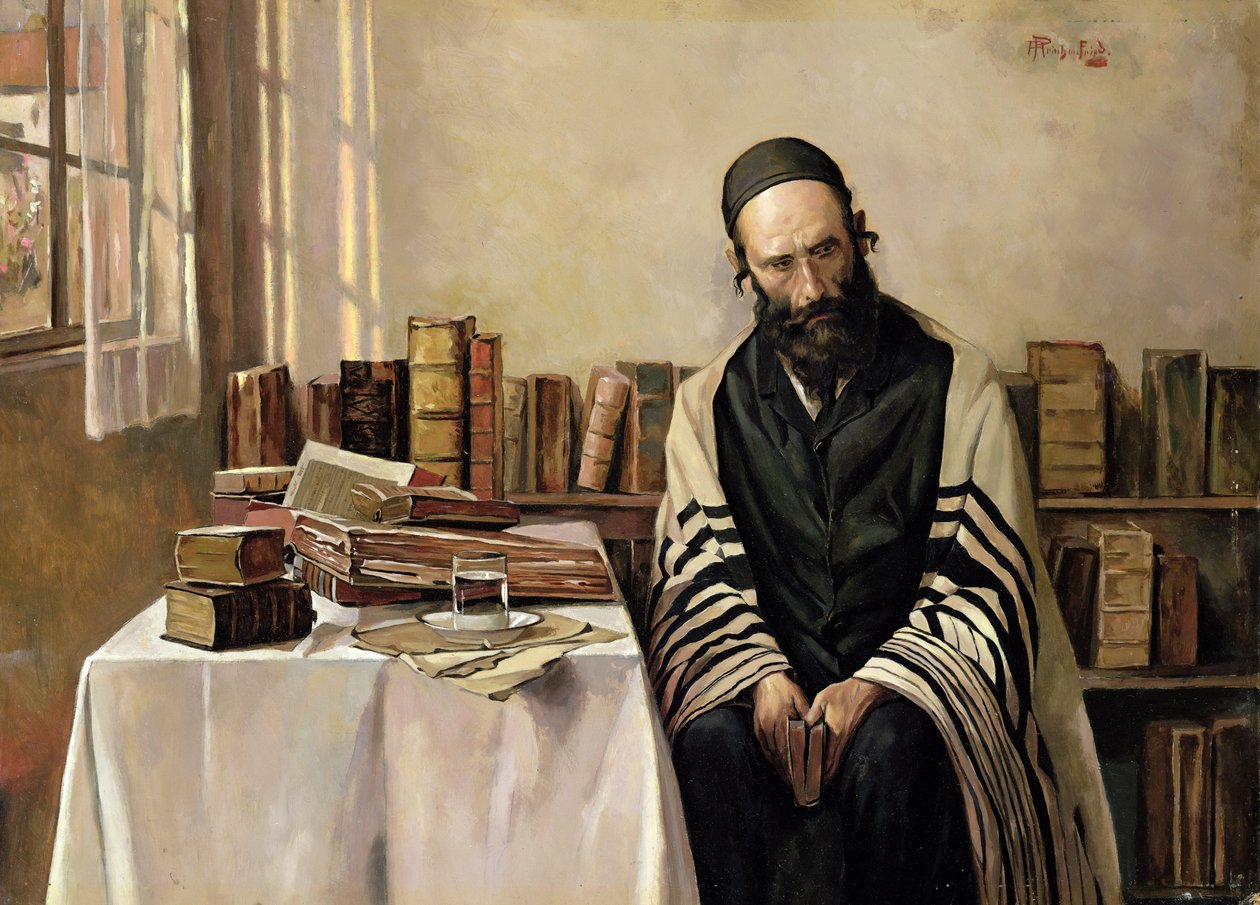 Ein Rabbi in seinem Arbeitszimmer von Alois Heinrich Priechenfried