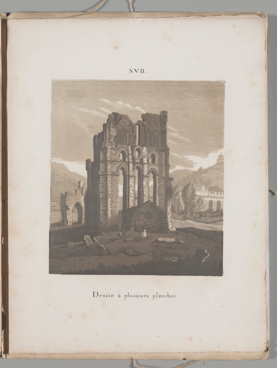 Die Kunst der Lithographie: Italienische Kirchenruine, Platte XVII von Alois Senefelder