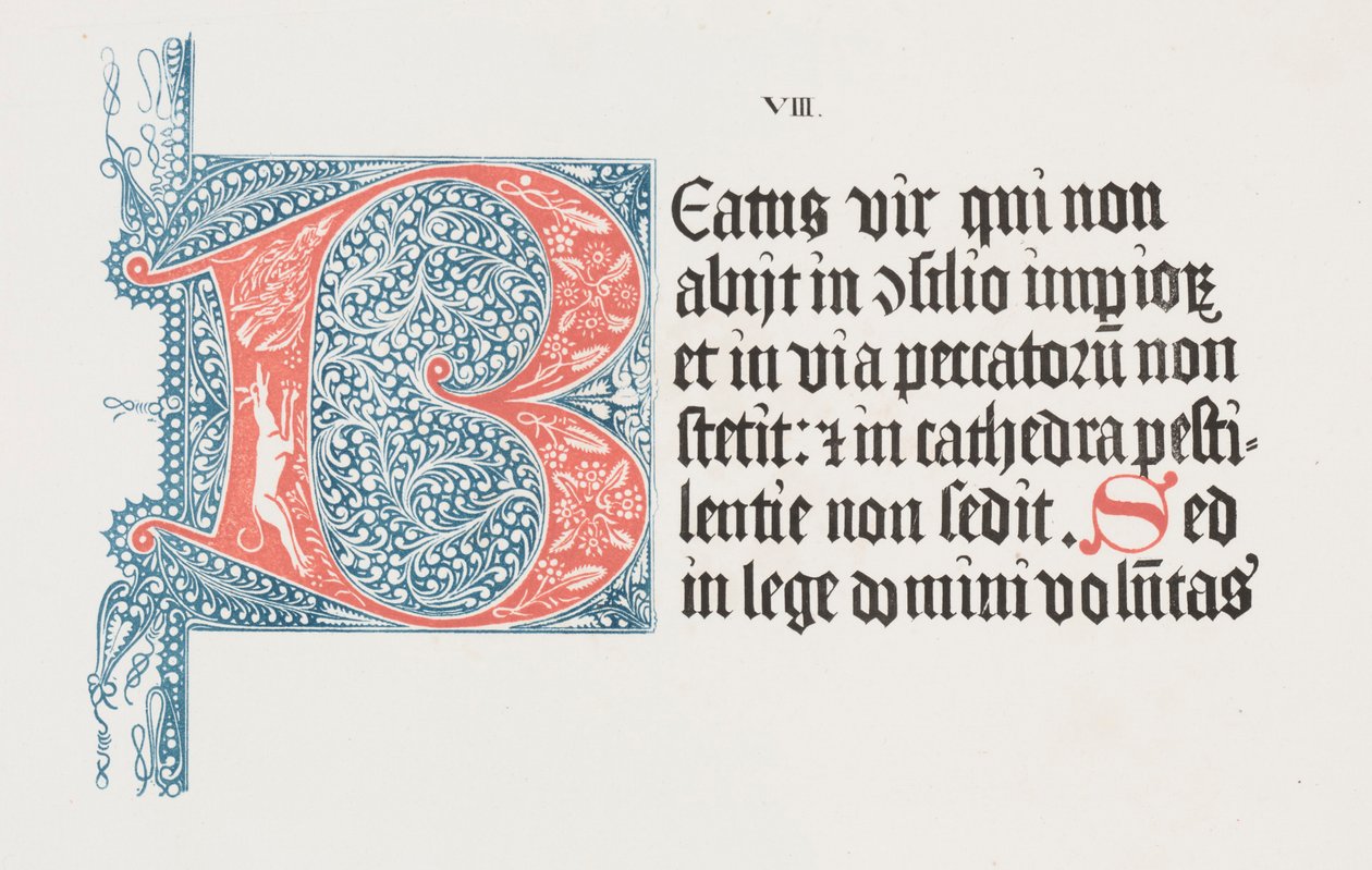 Die Kunst der Lithographie: Psalter - Initiale B, Platte VIII von Alois Senefelder