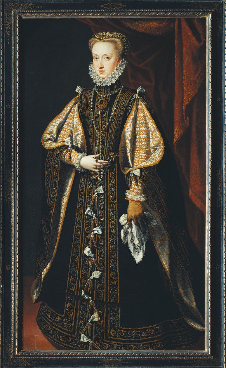 Porträt von Anna von Österreich, Königin von Spanien und Portugal von Alonso Sánchez Coello