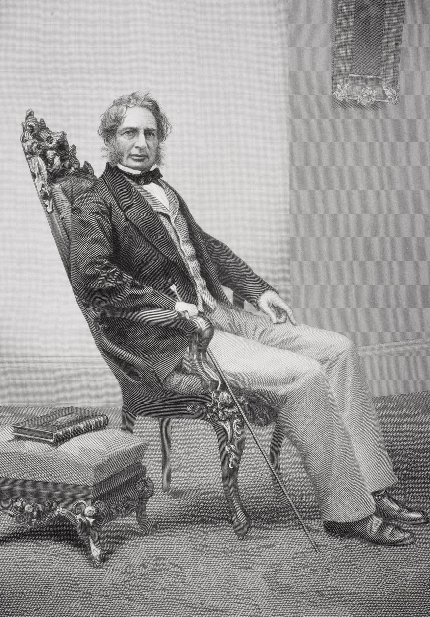 Porträt von Henry Wadsworth Longfellow (1807-82) von Alonzo Chappel