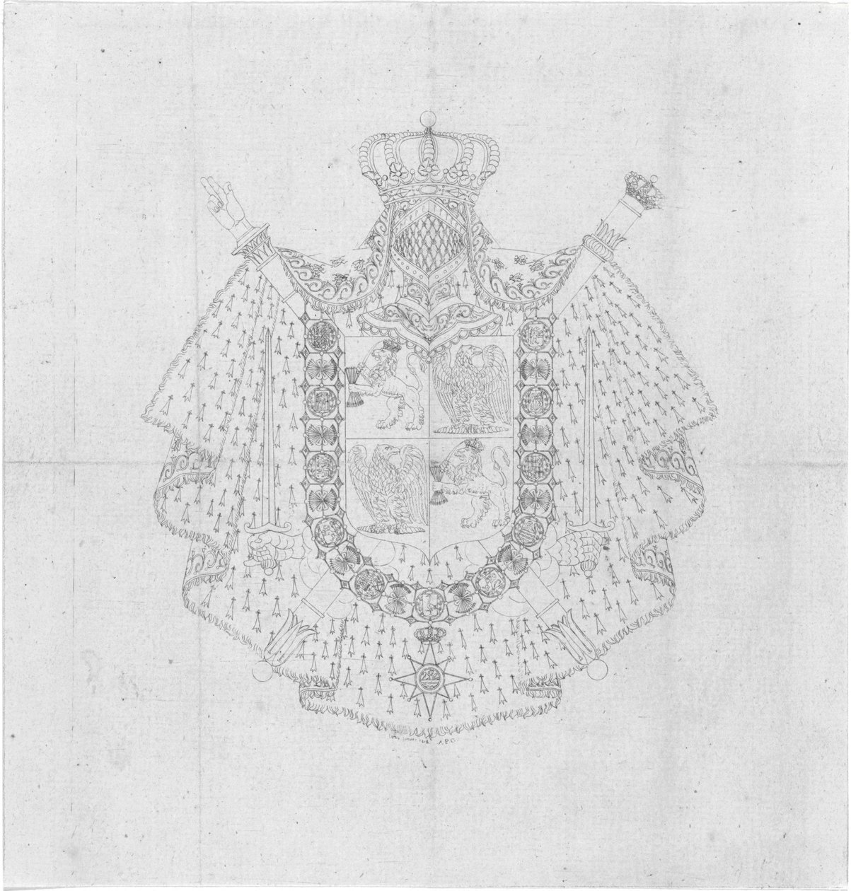 Entwurf des Wappens von Ludwig Napoleon als Herrscher über das Königreich Holland von Alphonse Pierre Giraud