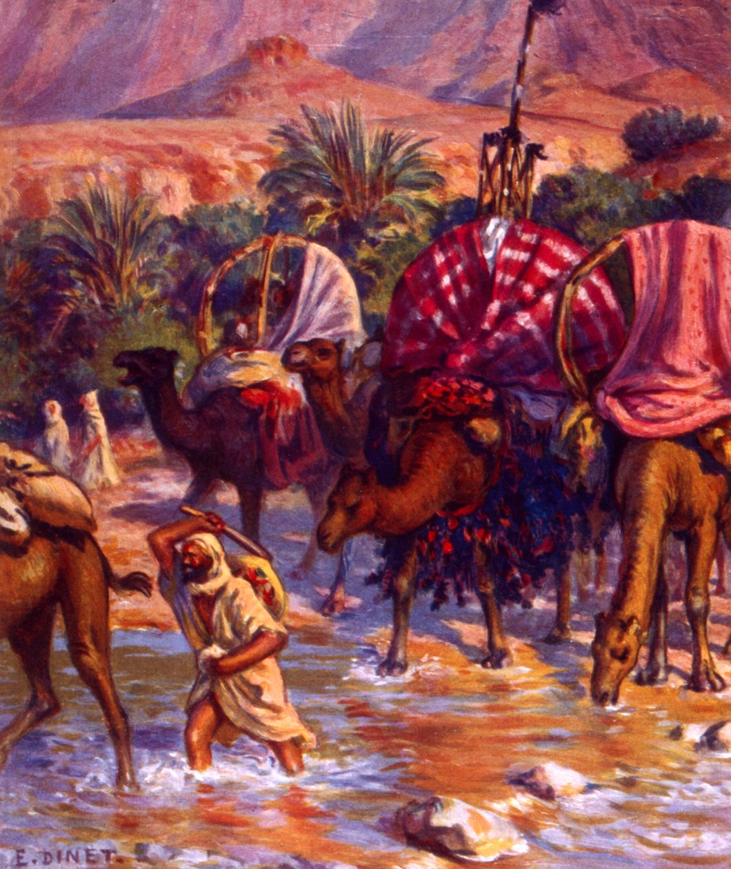 Gruppe arabischer Nomaden in der Wüste von Alphonse Etienne Dinet