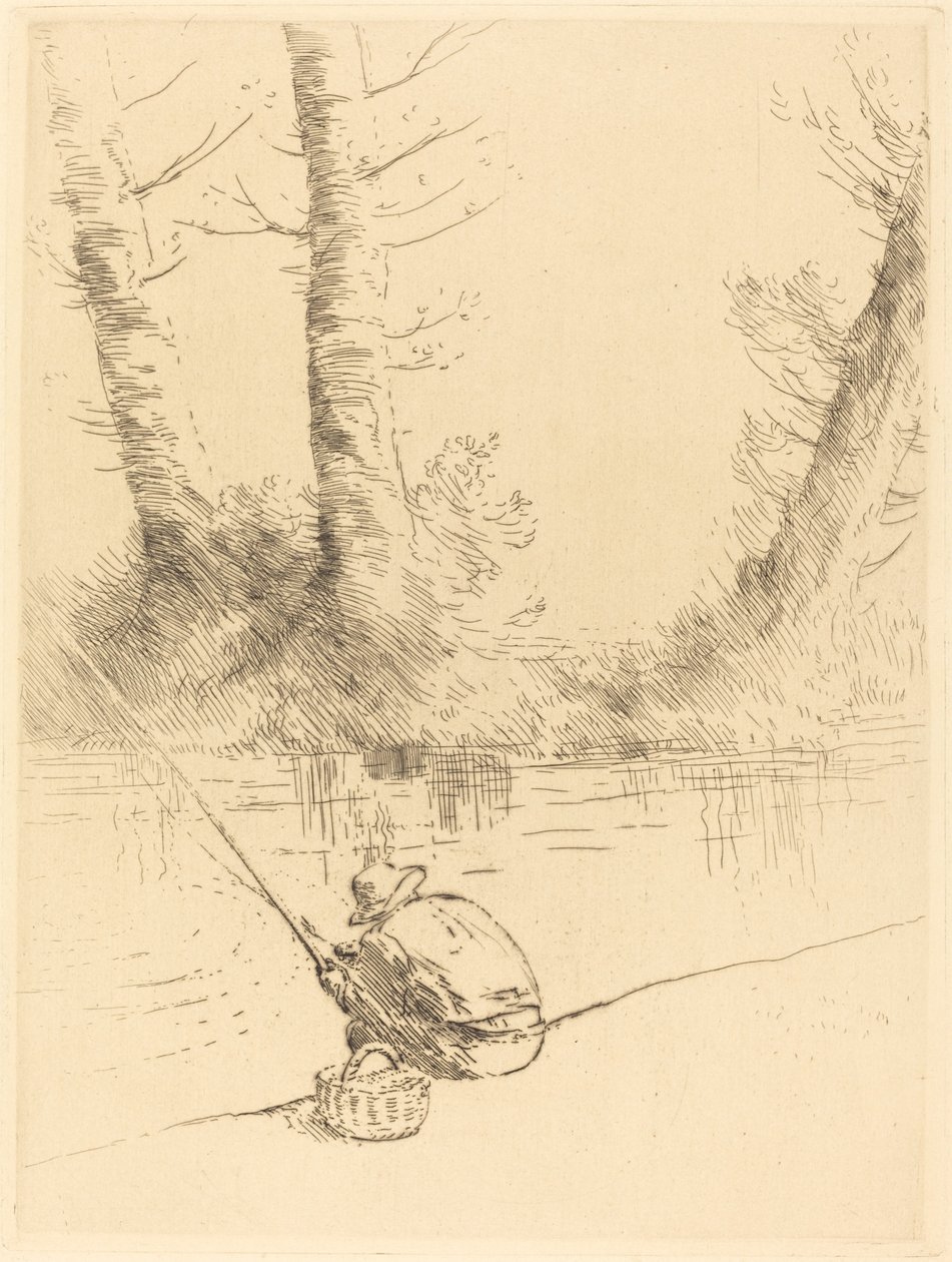 Angler Le pecheur a la ligne von Alphonse Legros