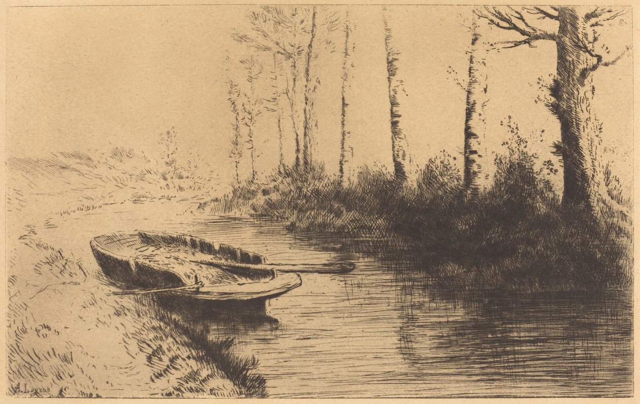 Kanal im Morgenlicht (Le canal: Effet du matin) von Alphonse Legros