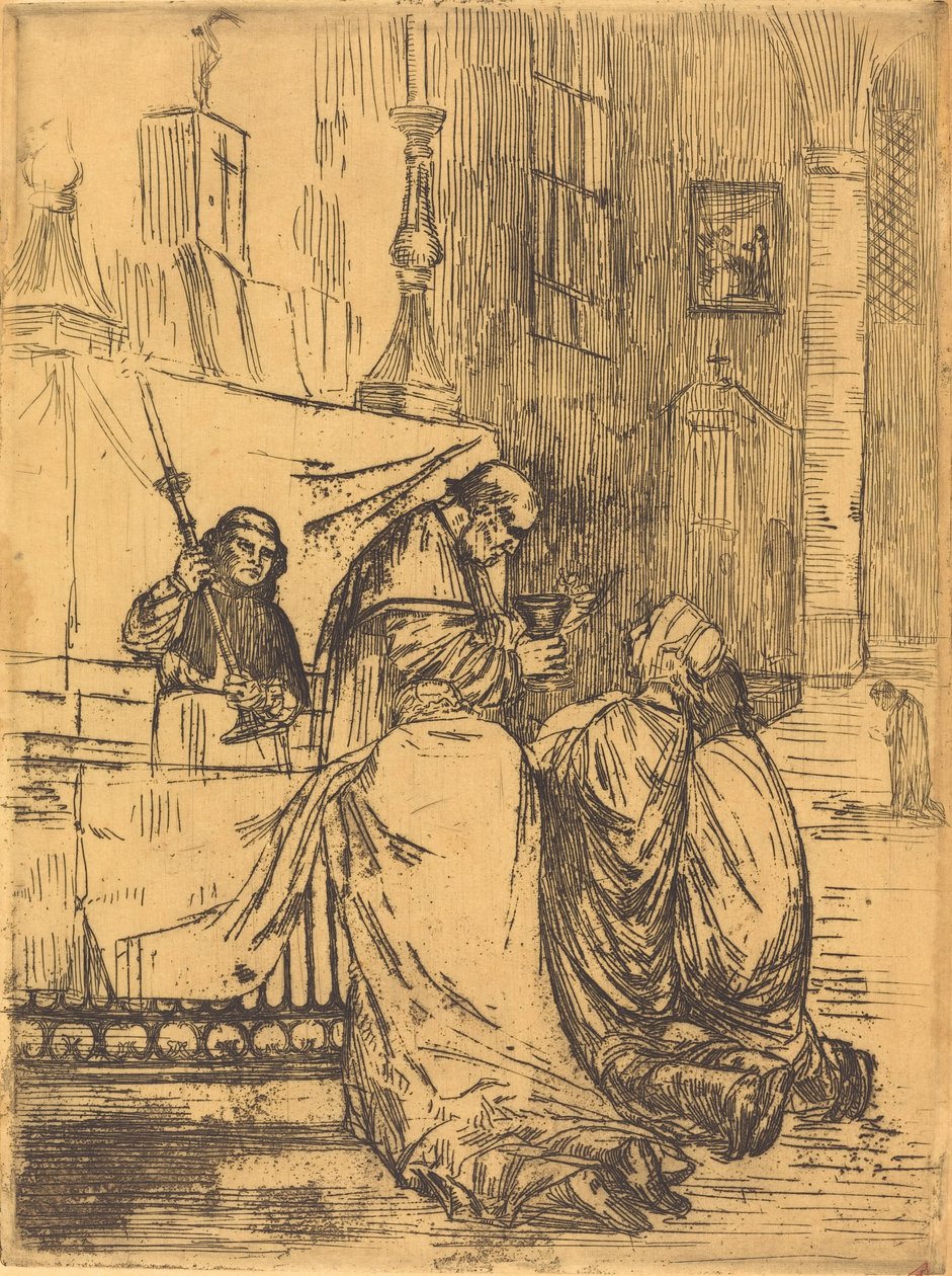 Kommunion in der Kirche Saint Medard von Alphonse Legros
