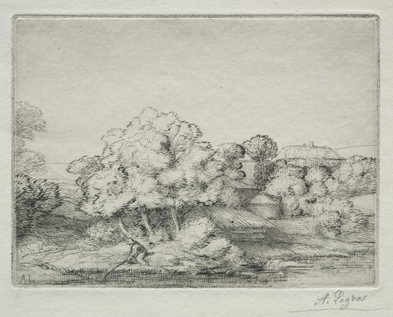 Dorf in der Nähe des Sees von Alphonse Legros