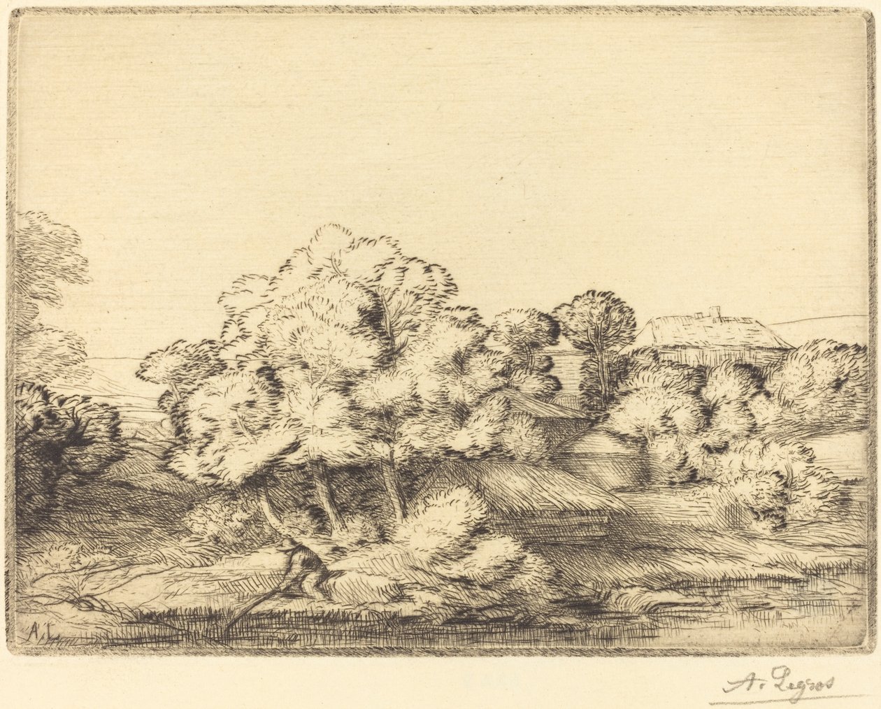 Hamlet in der Nähe des Sees Le hameau près du lac von Alphonse Legros